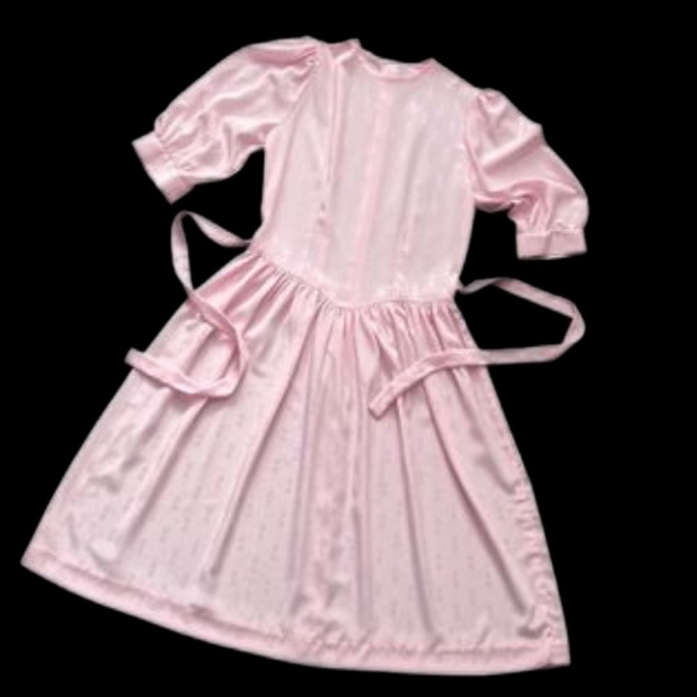 Silky Pink Vintage Cottagecore Dress
